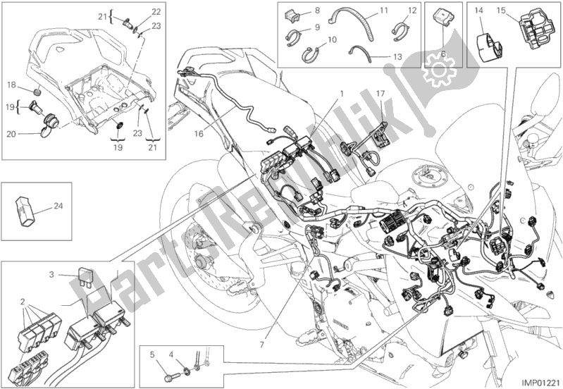 All parts for the Wiring Harness of the Ducati Multistrada 950 S SW Thailand 2020